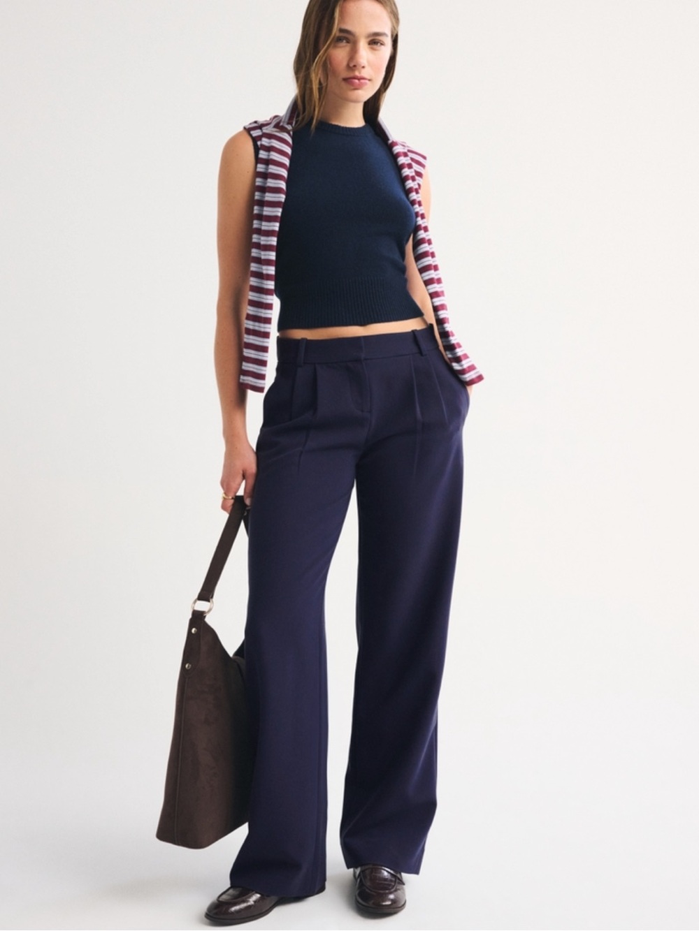 A&F Sloane Tailored Wide Leg Pant